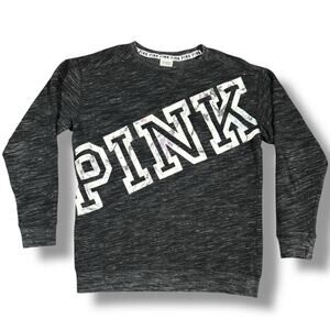 PINK Victoria's Secret Sweatshirt Size XS Campus‎ Crew Neck Gray Oversized Y2K